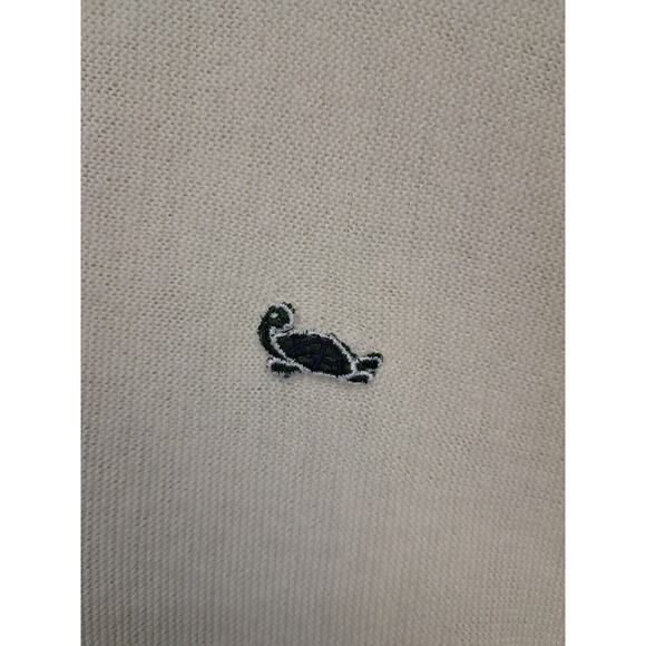 Vintage 70s Challenger Cardigan Sweater Ivory Turtle Logo Acrylic Grandpa M - Picture 3 of 6